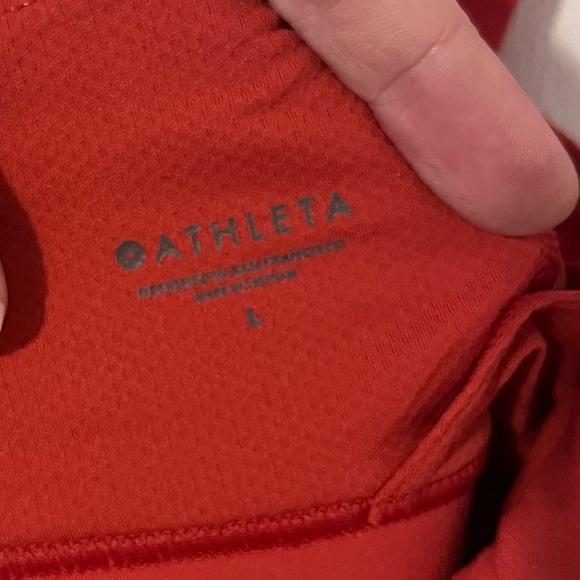 Athleta Warrior Long Line Sports Bra Criss Cross Straps Size Large Red - Picture 5 of 6